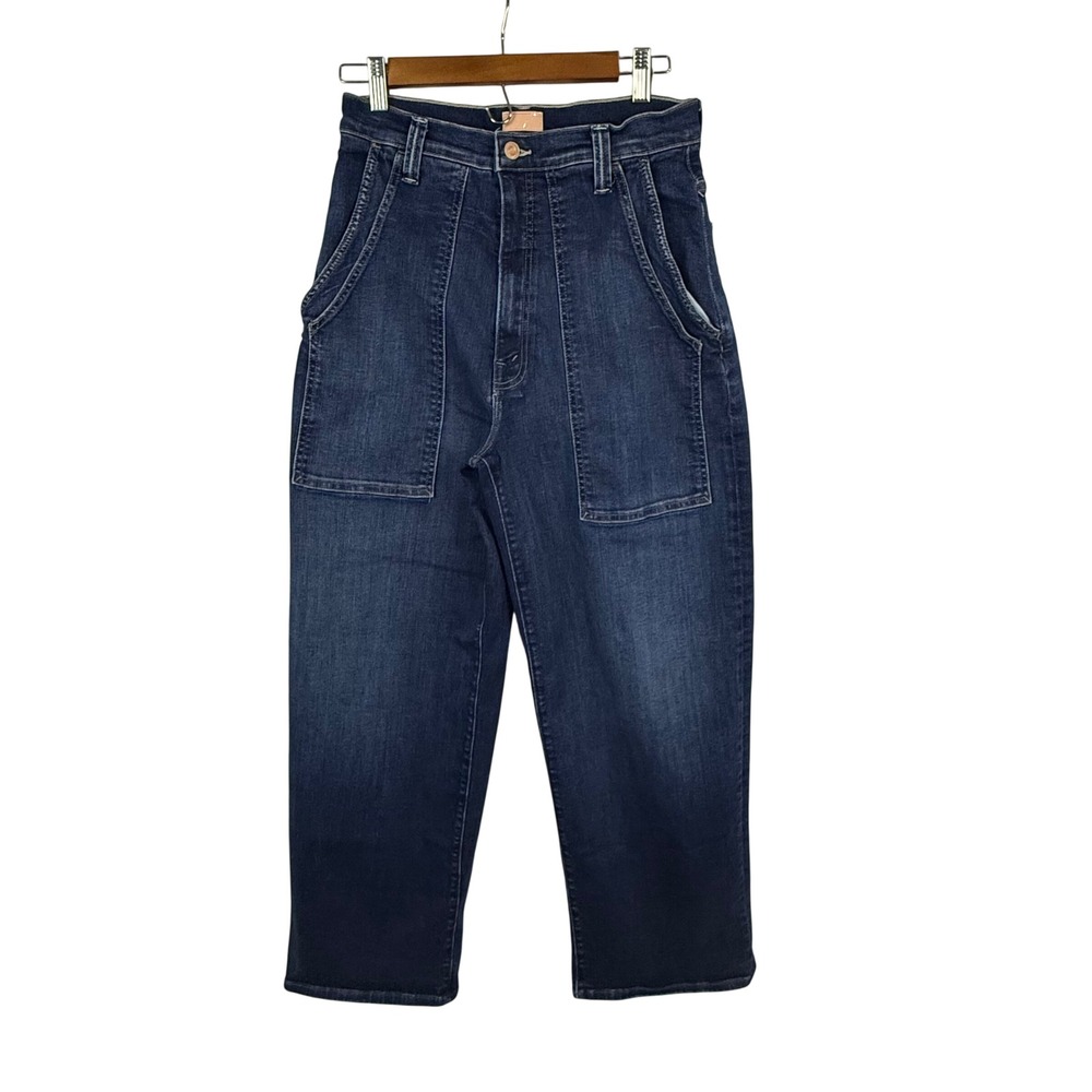 MOTHER the Quartet BreJeans Women's Size 27‎ Flood Dark Wash Wide Leg